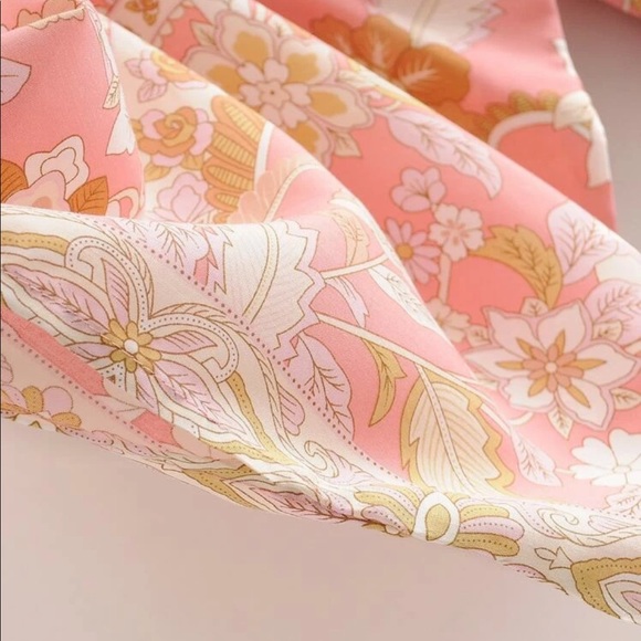 Swimwear cover up pink floral boho kimono - Picture 5 of 8